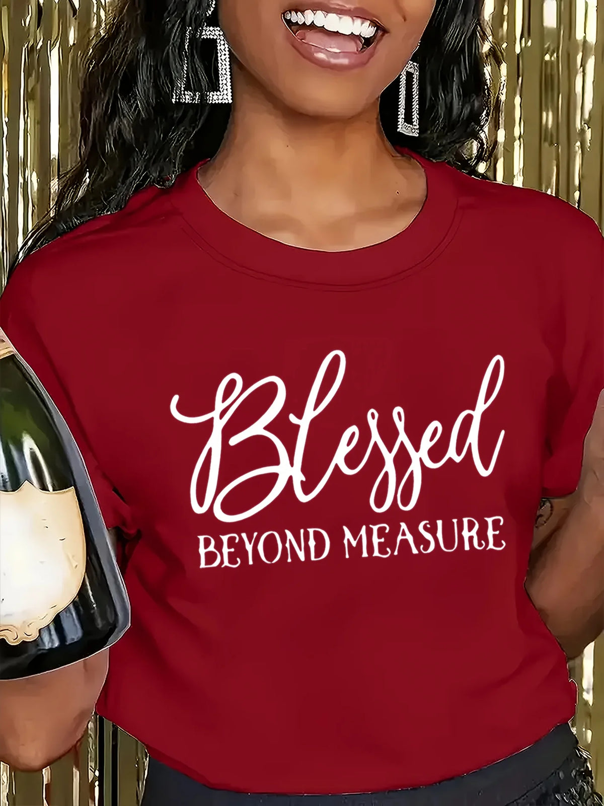 Blessed Faith Graphic Casual Orange T-Shirt for Women
