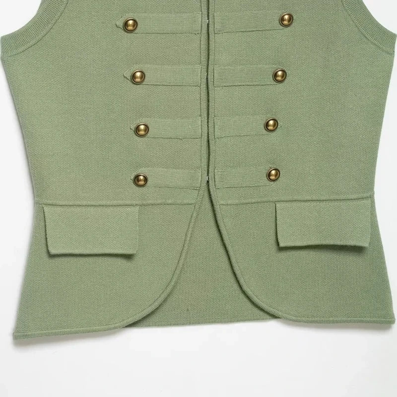 Comfortable Knitted O Neck Sleeveless Vest For Women