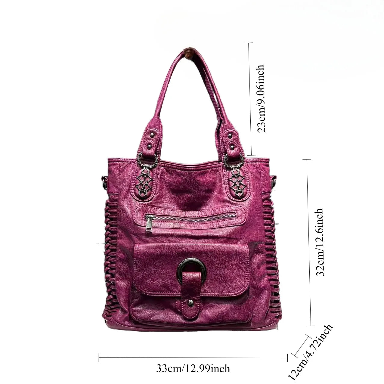 Retro Street Style Large Capacity Shoulder Bag for Women
