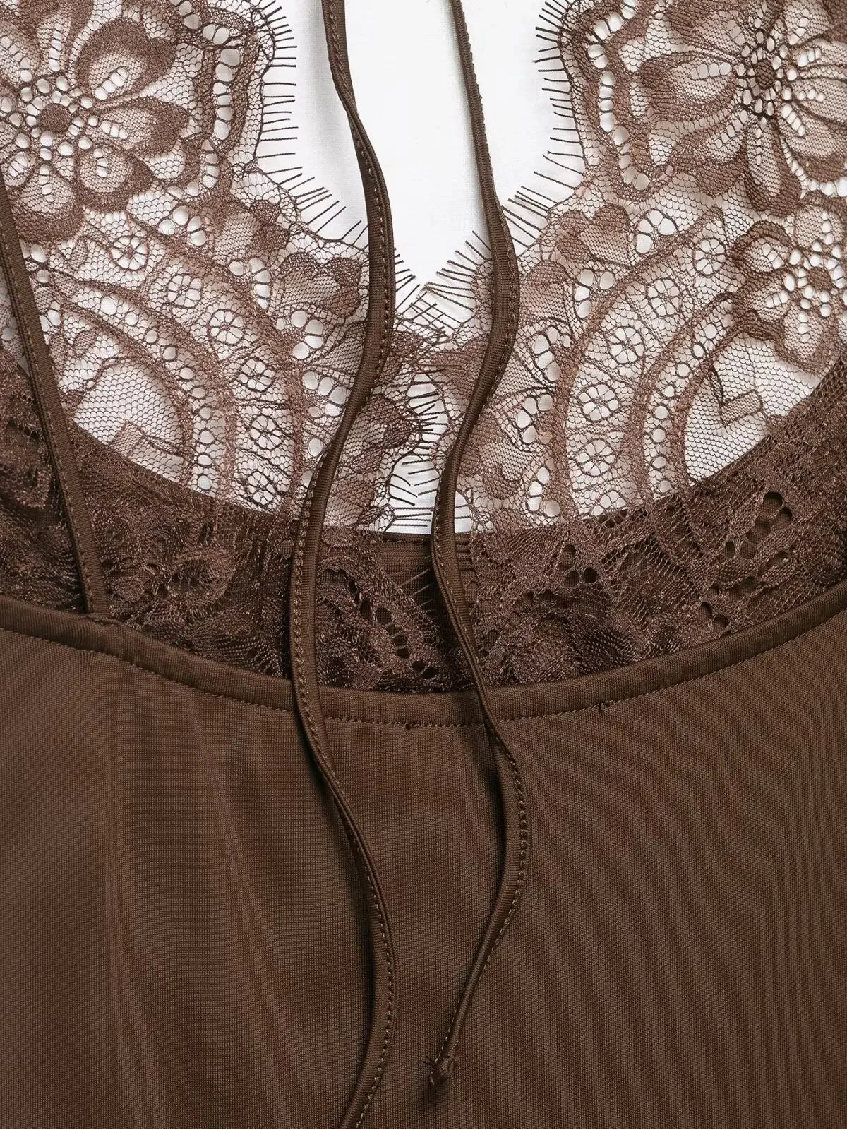 Elegant Lace Backless Spaghetti Strap Bodysuit for Women
