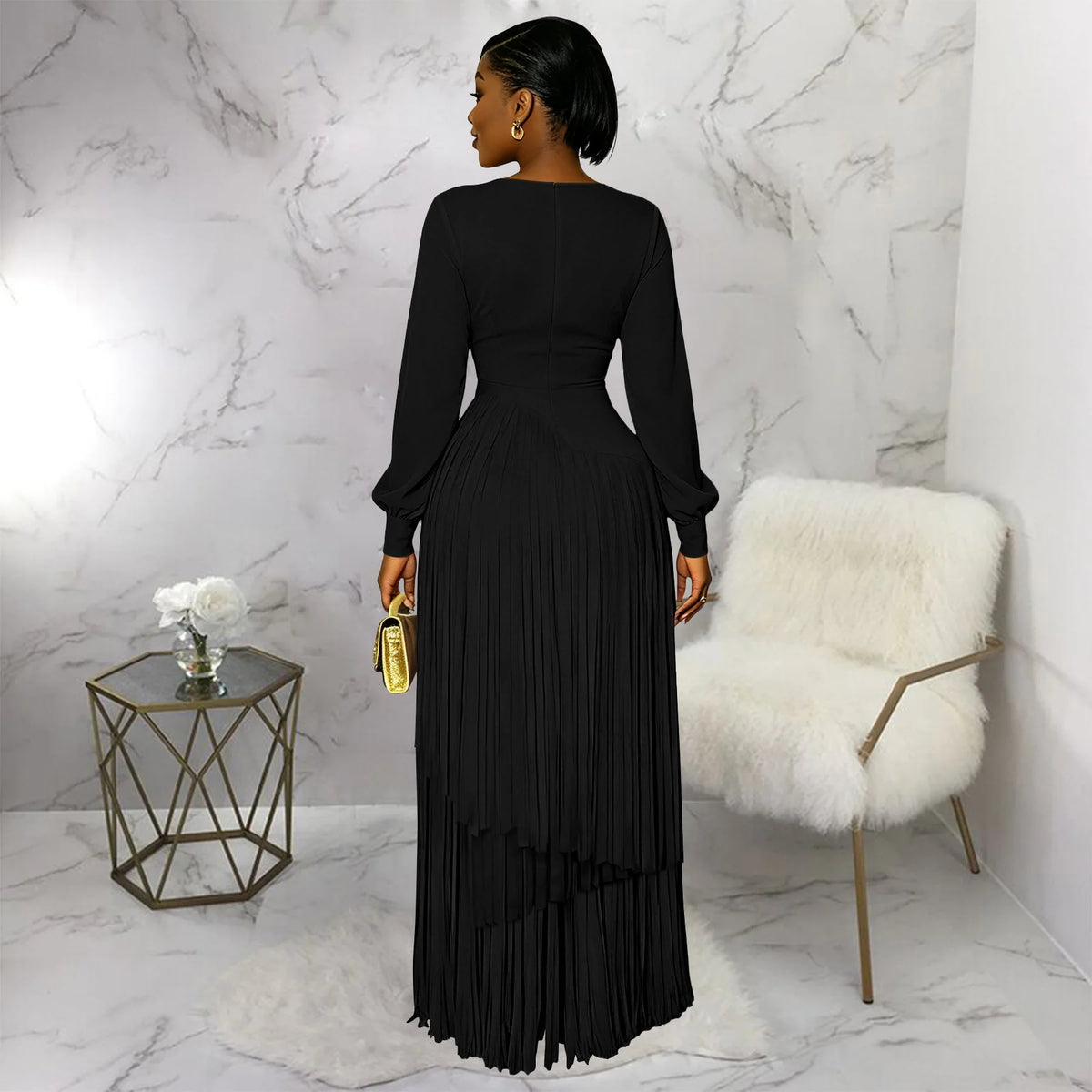 Elegant Long Sleeve African Dashiki Maxi Dress for Women
