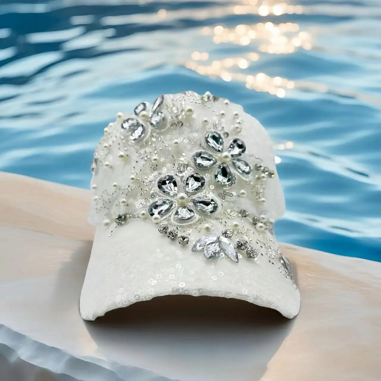 Black Luxury Steampunk Rhinestone Baseball Cap for Women