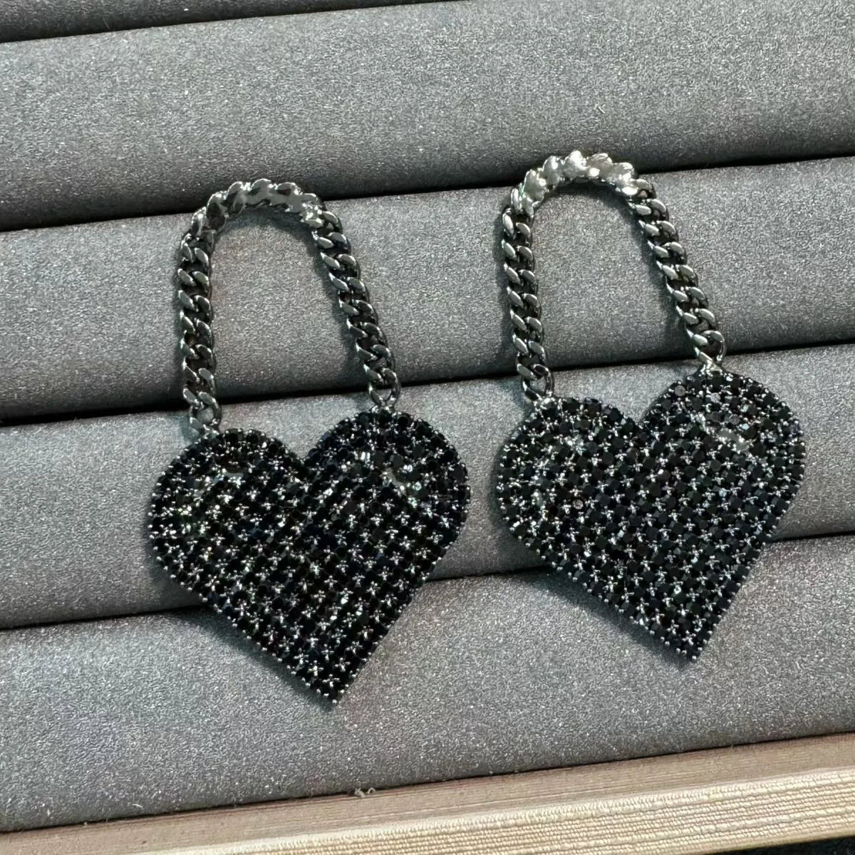 Black Zircon Vintage Jewelry Set With Earrings Rings And Bracelets for Women