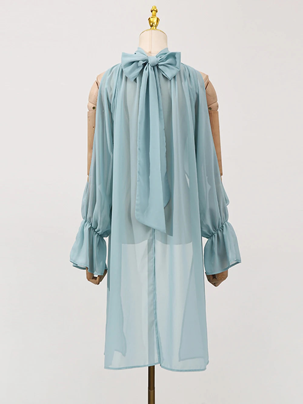 Loose Fit Asymmetrical Hem Chiffon Blouse for Women