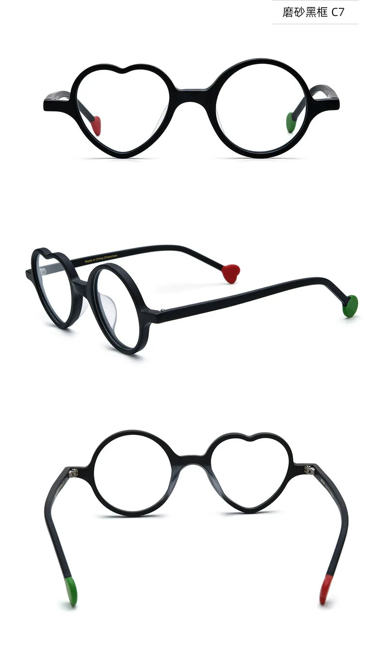 Colorful Heart Frame Fashion Glasses