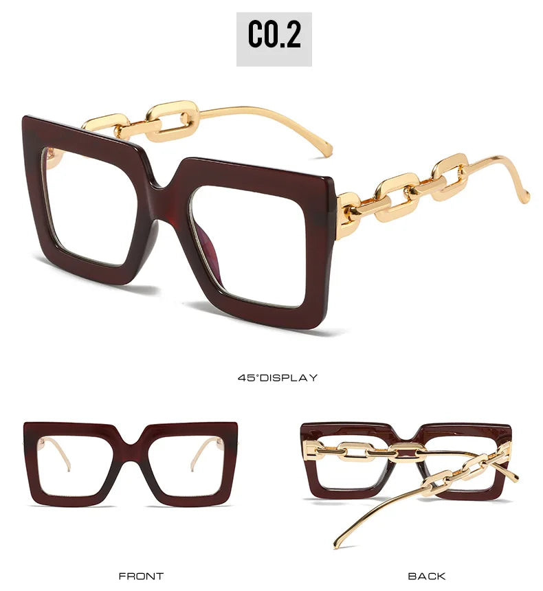Oversized Square Blue Light Reading Glasses for Women