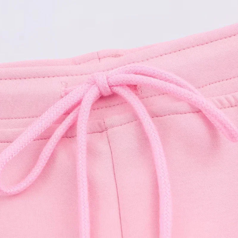 Solid Zip Front Coat and Trousers Two Piece Set for Women Autumn