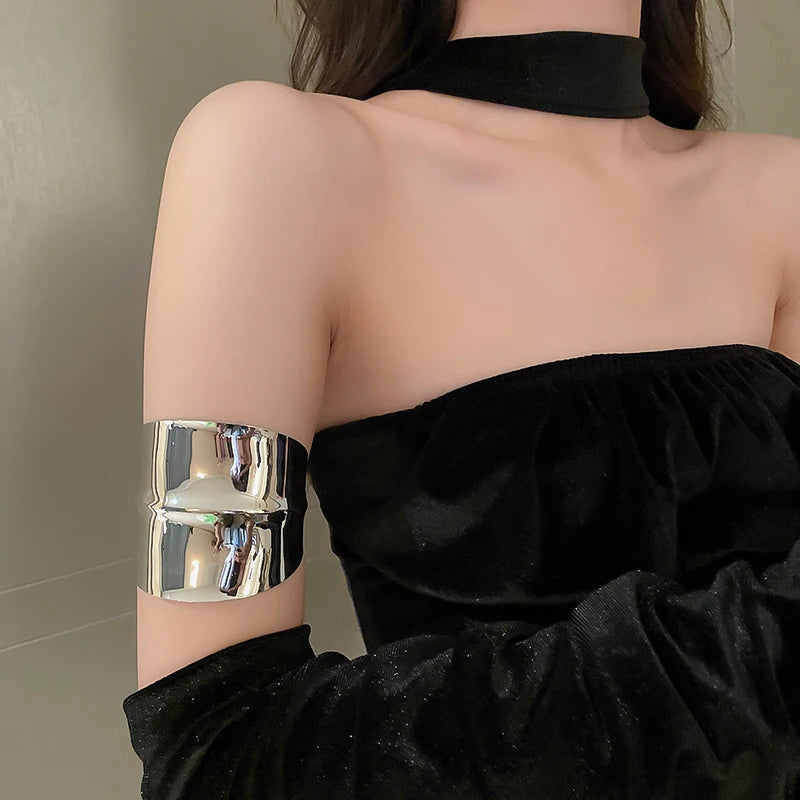 Layered Geometric Metal Cuff Bracelet