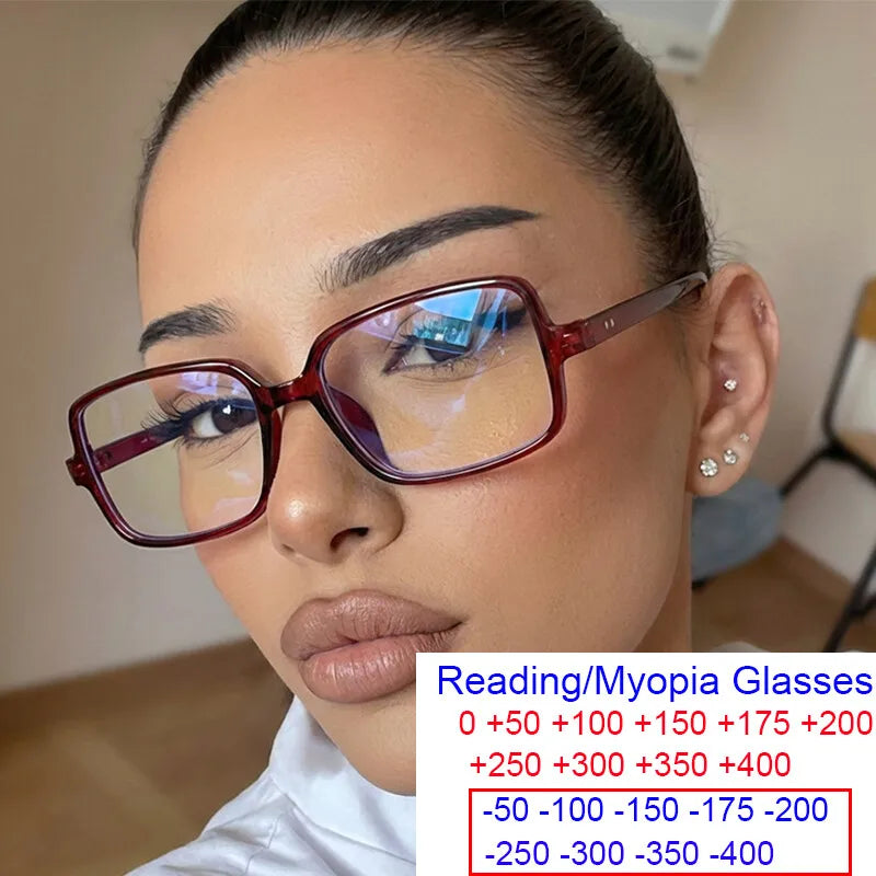 Blue Light Blocking Rectangular Reading Glasses for Women