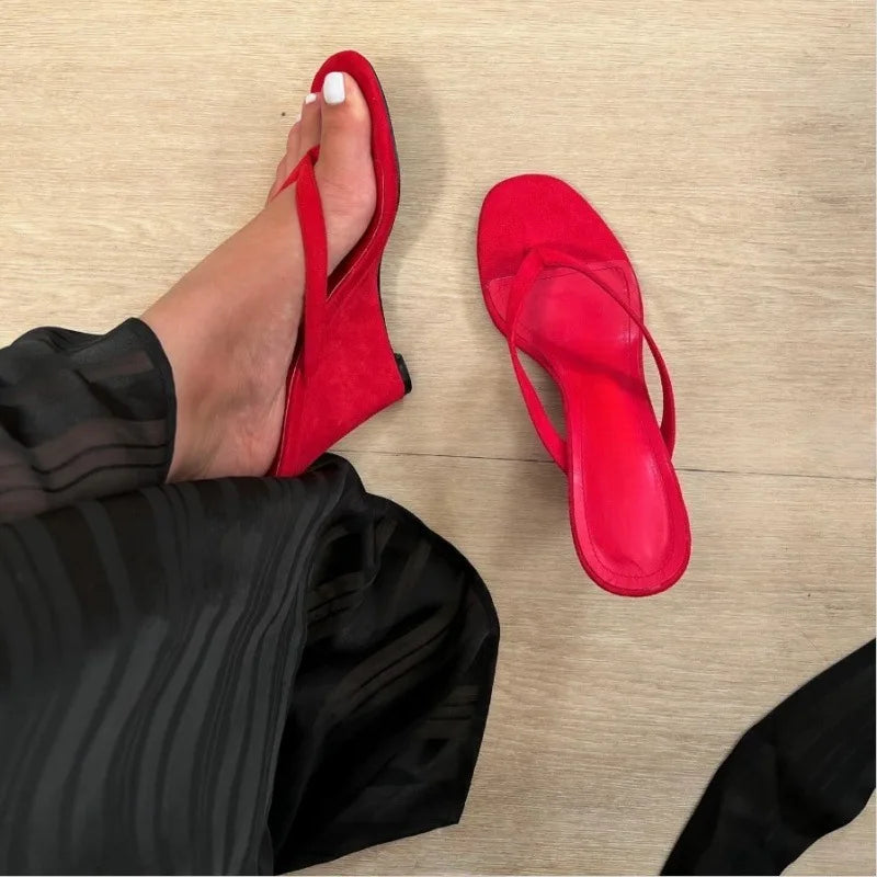 Comfortable Candy Color High Wedge Sandals For Women