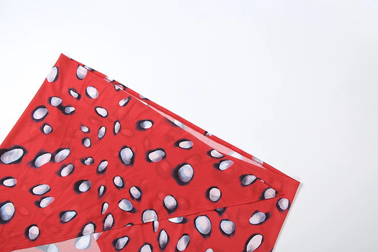 Full Sleeve Polka Dot Patchwork Bodycon Dress for Women