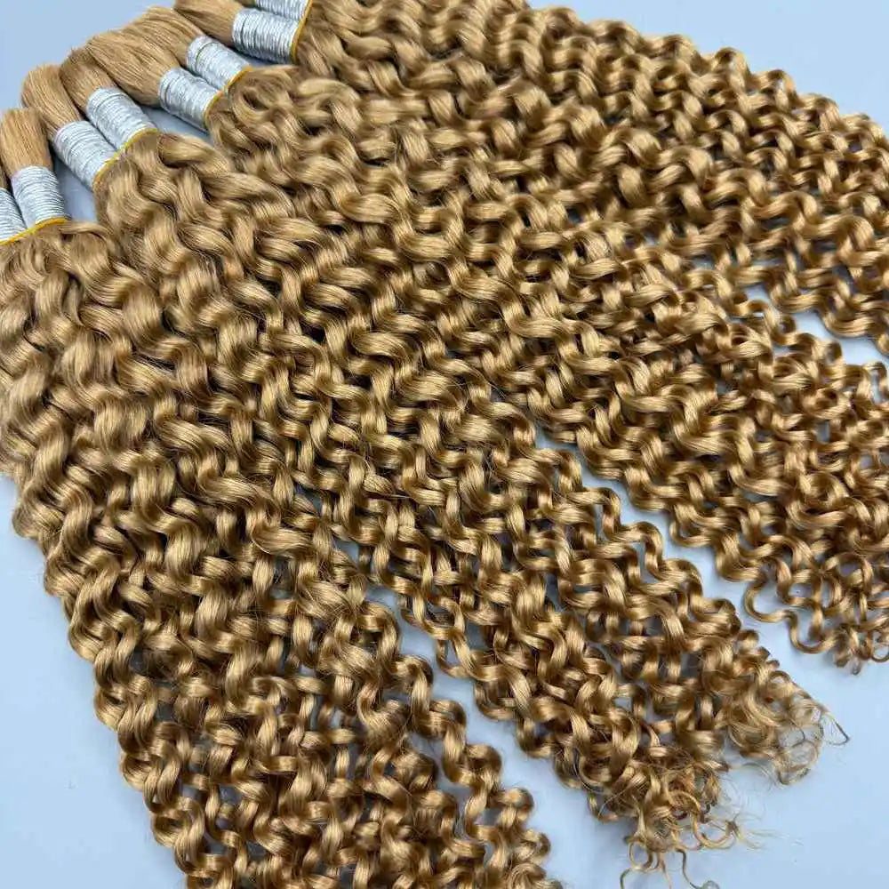Honey Blonde Deep Wave Human Hair Braiding Extensions for Women