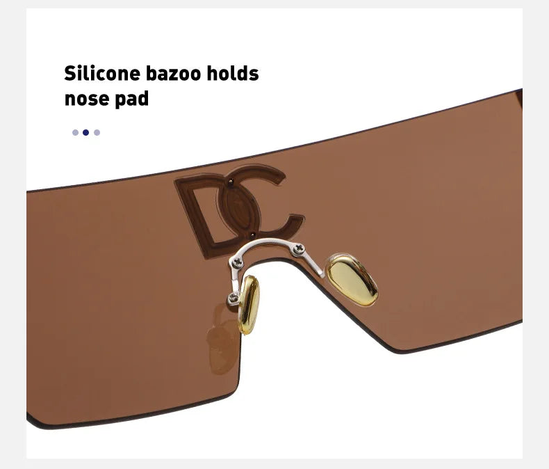 Oversized Shield Sunglasses With UV Protection for Women