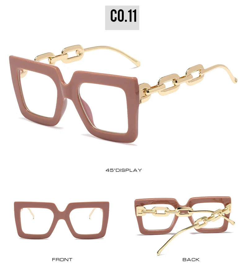 Oversized Square Blue Light Reading Glasses for Women