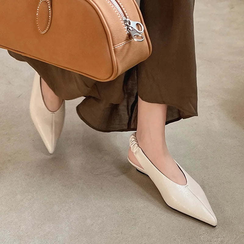 Elegant Handmade Real Leather Slingback Sandals for Women