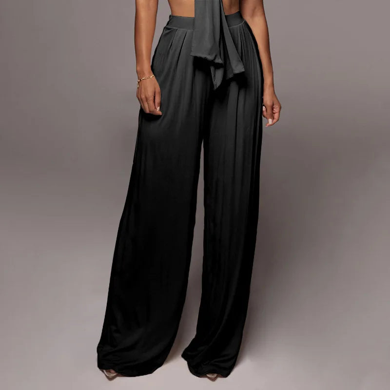 Elegant Solid Color Casual Two Piece Set for Women