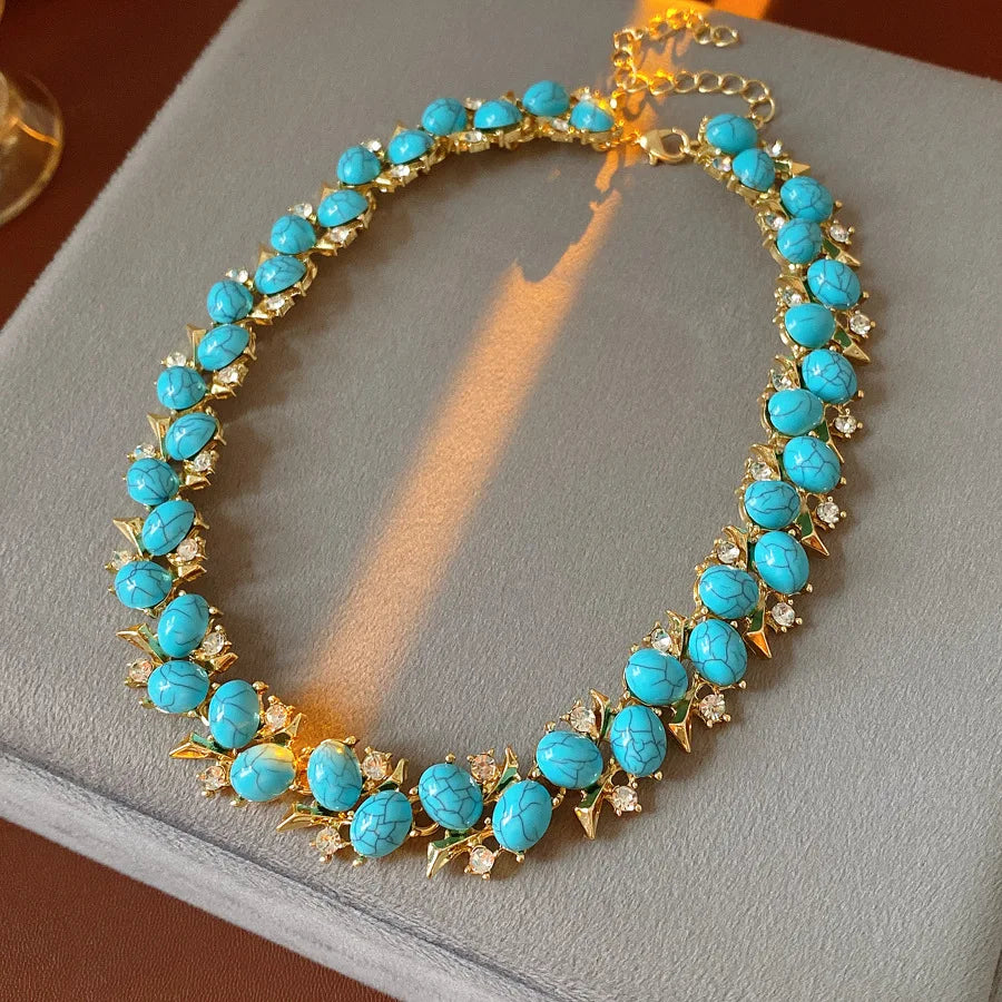 Floral Resin Necklace and Earring Set