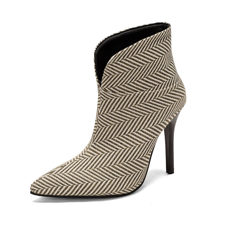 Pointed Toe High Heel Stiletto Ankle Boots for Women