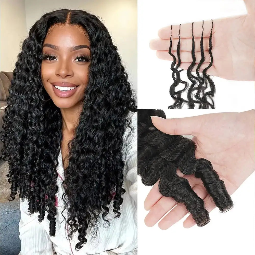 Boho Deep Wave Human Hair Crochet Braids