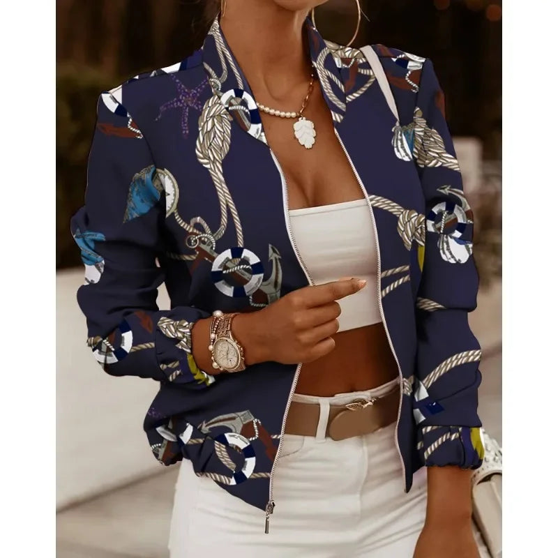 Stand Collar Zip Jacket