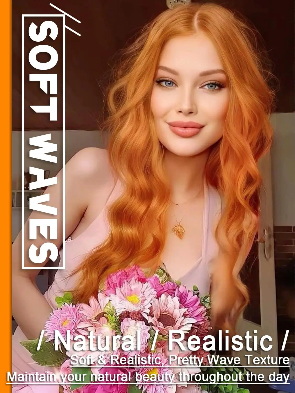 Synthetic Middle Part Wavy Lace Front Wig For Women