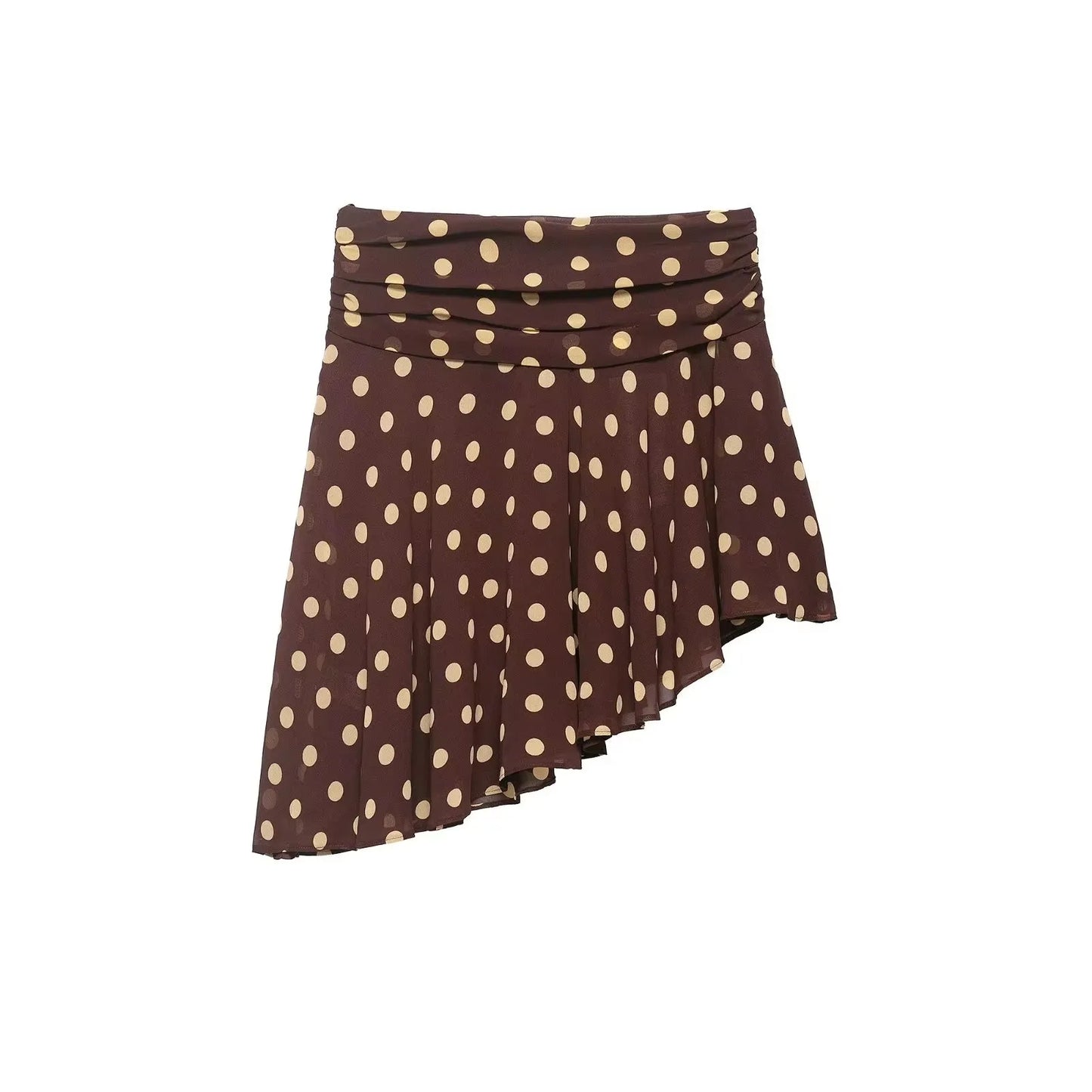Chic Polka Dot Pleated High Waist Mini Skirt for Women