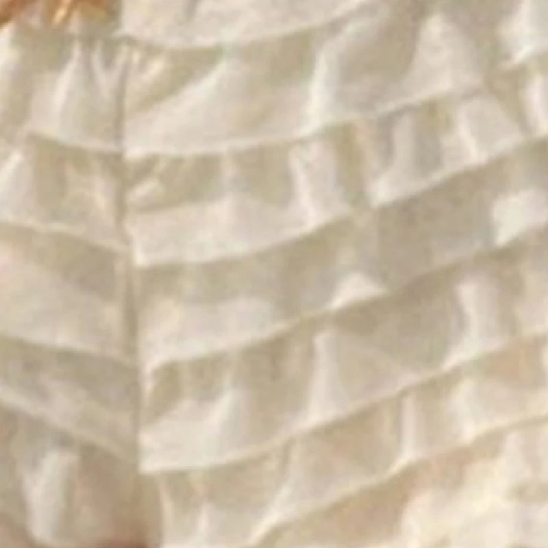 Women'S Pleated Edge Layered High Waisted Y2K Shorts Summer Cake Skirt Lolita Girls Elastic Waist Layered Slim Casual Shorts