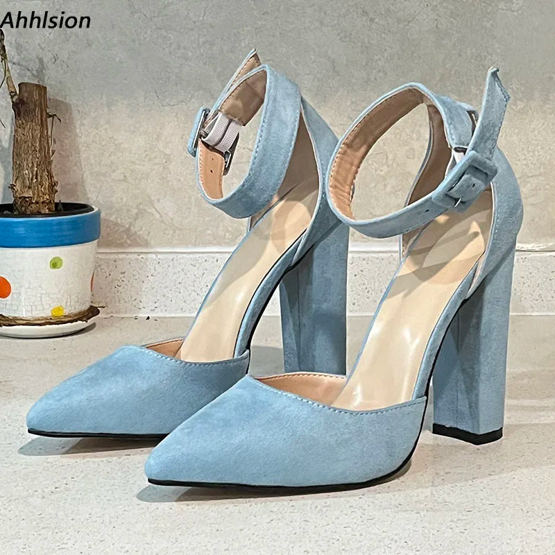 Elegant Faux Suede Pointed Toe High Heel Pumps For Women