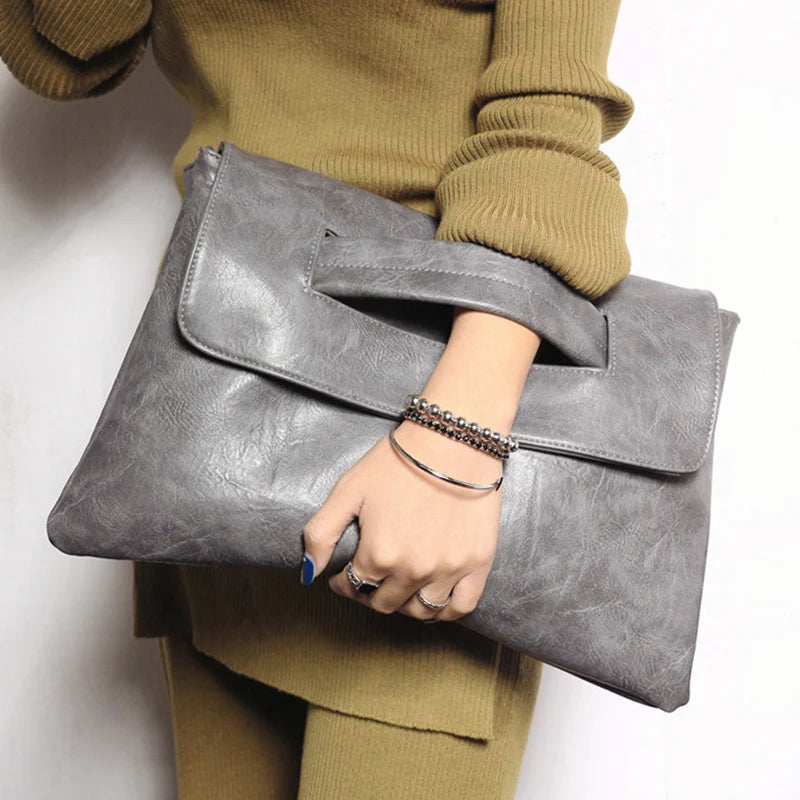 Elegant PU Leather Crossbody Envelope Clutch Bag for Women