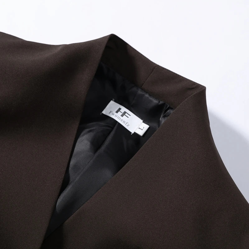 Slim Fit Stand Collar Blazer and Shorts Set for Women
