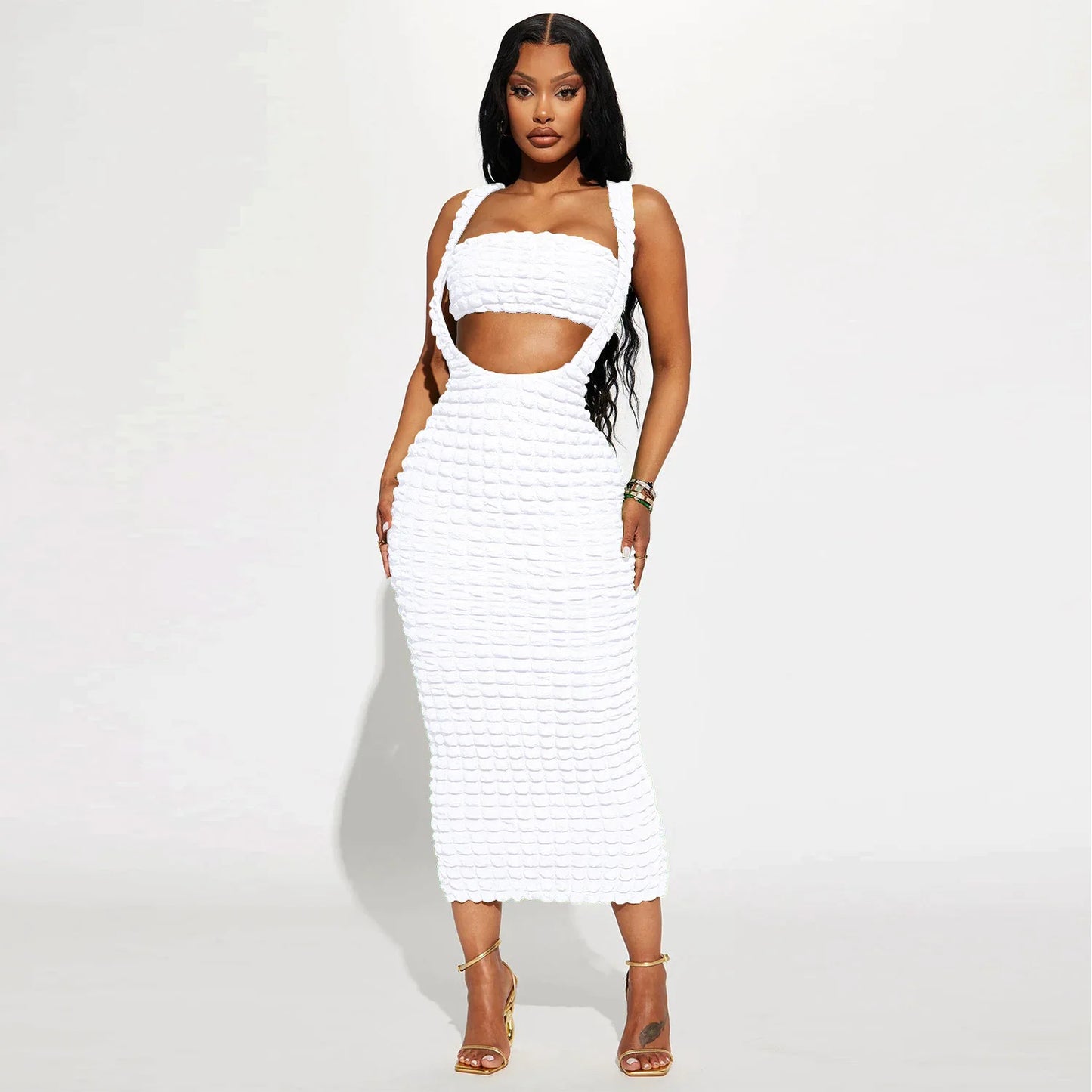 Cutout Crop Top Two Piece Set