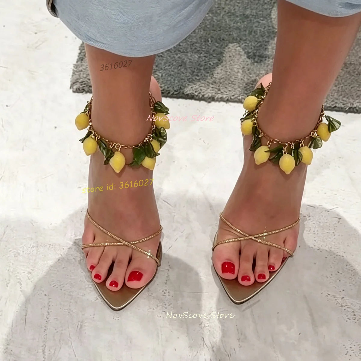 Gold Cross Strap Ankle Wrap Open Toe High Heel Sandals For Women