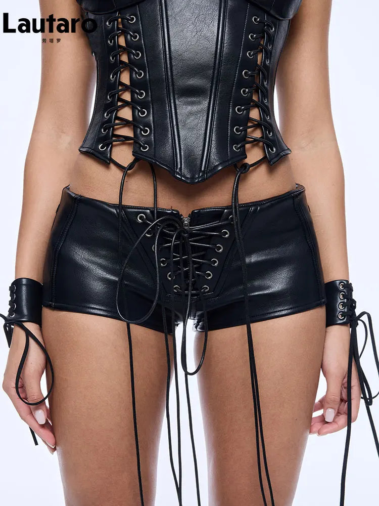 Faux Leather Streetwear Shorts