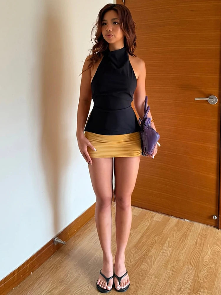 Fashion Halter Backless Stretch Tank Top for Women