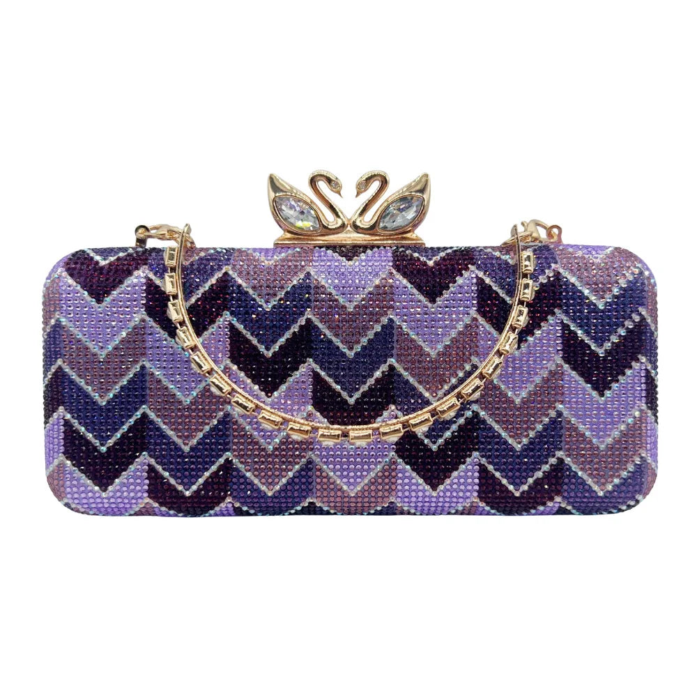 Shiny Rhinestone Clutch Handbag for Women Party Occasions