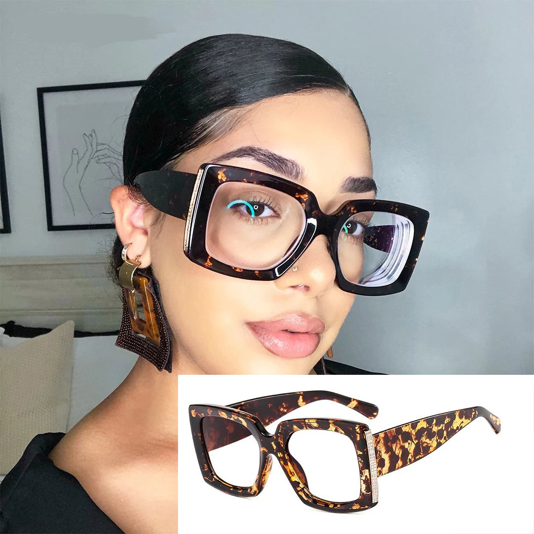 Oversized Square Blue Light Reading Glasses for Women
