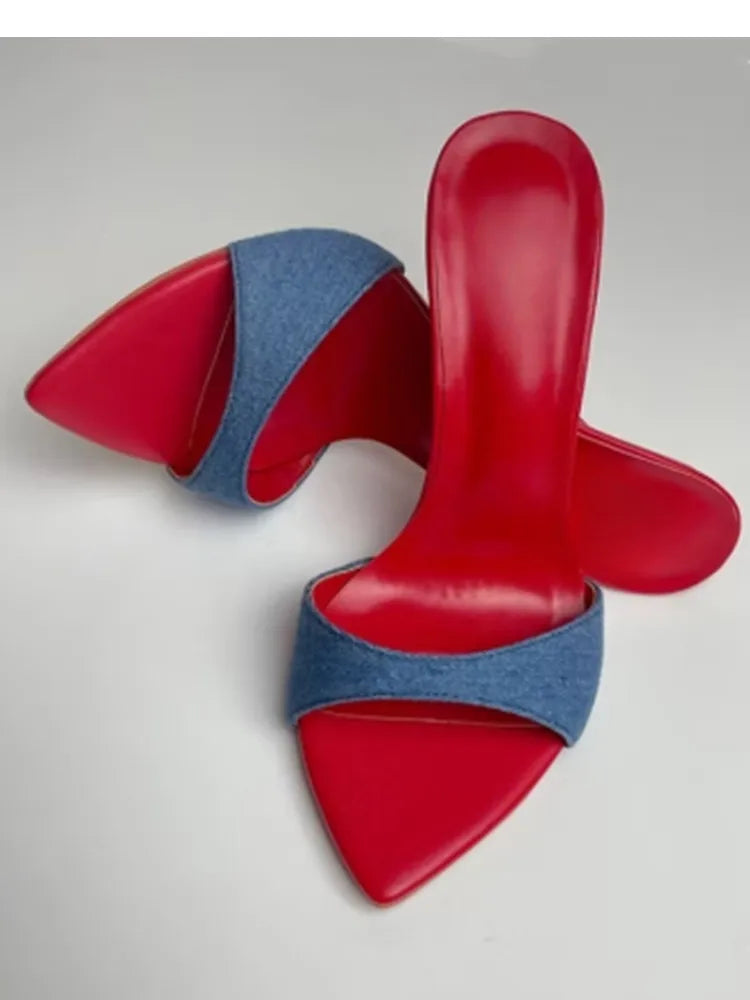 Pointed Toe Slim High Heel Wedding Sandals for Women
