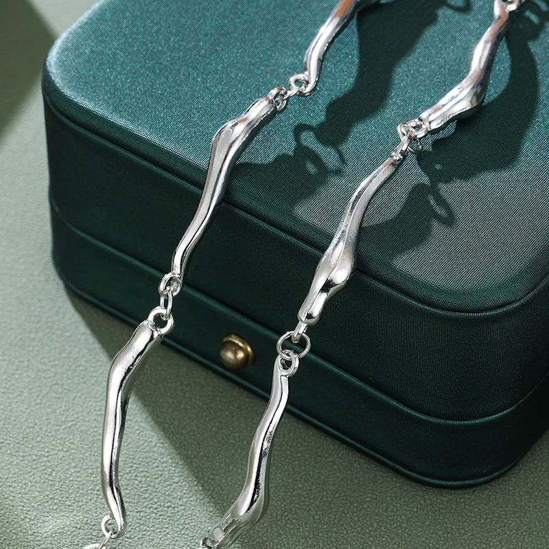Punk Style Irregular Silver Tone Necklace