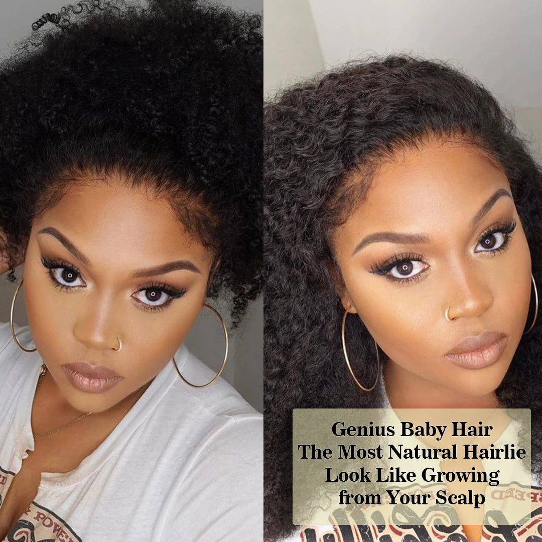 Pre Plucked Deep Curly Lace Front Human Hair Wig for Women