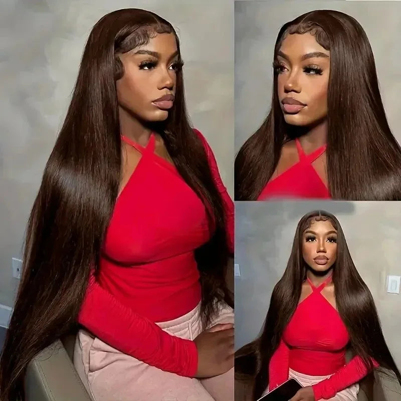 Grey Straight Lace Front Wig With Preplucked Hair for Women