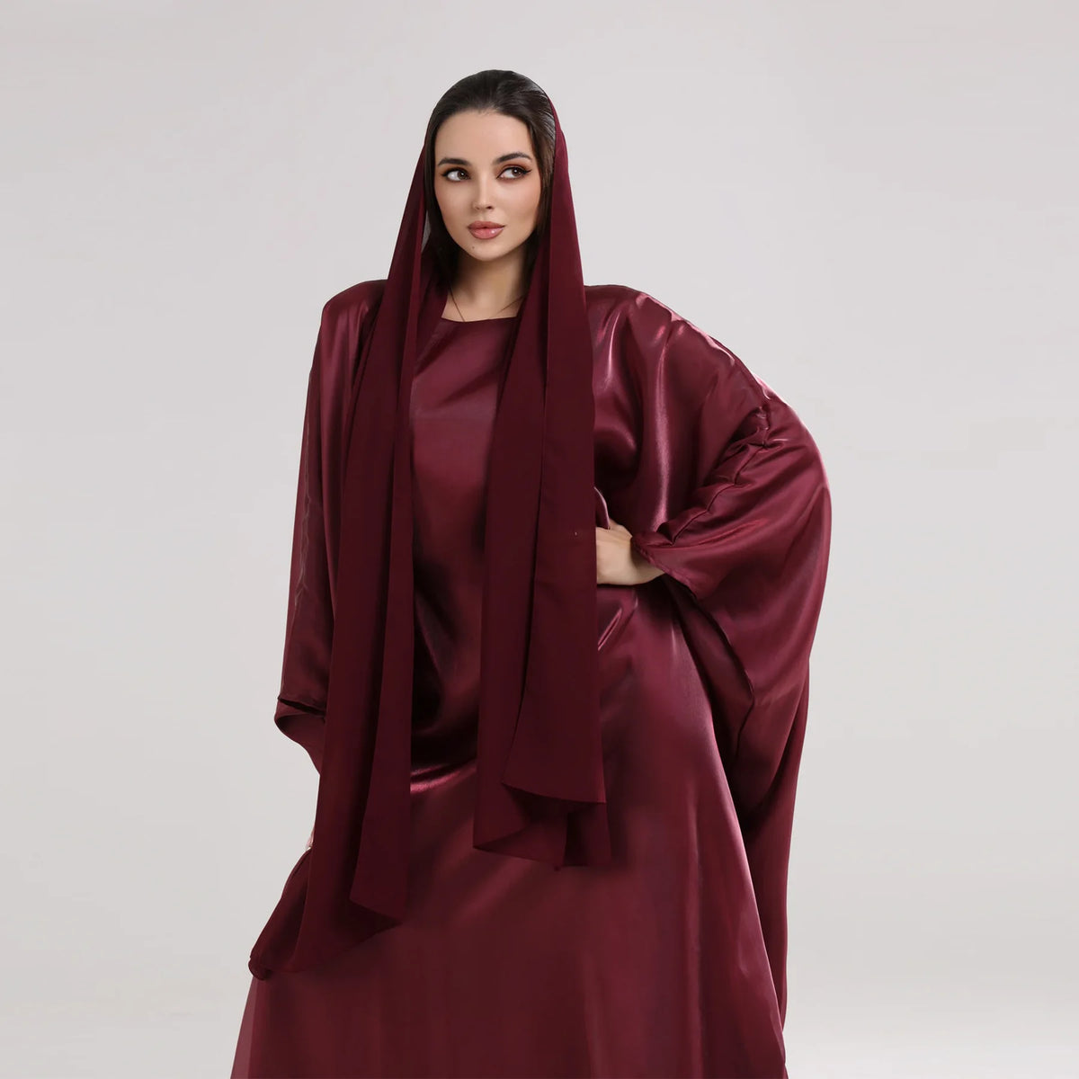 Shiny Loose Ankle-Length Kaftan Maxi Dress for Women