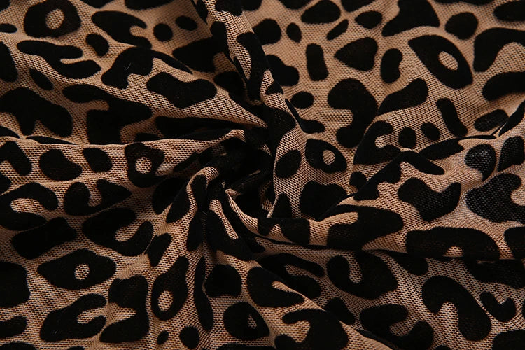 Leopard Print Backless Sleeveless Halter Romper for Women