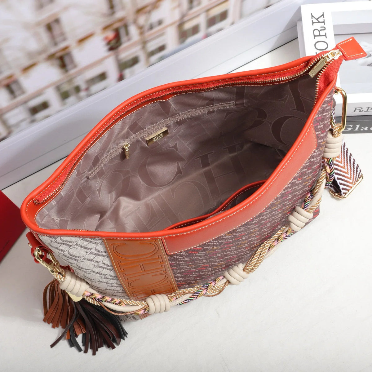 Textured Letter Print Tote And Crossbody Bag for Women