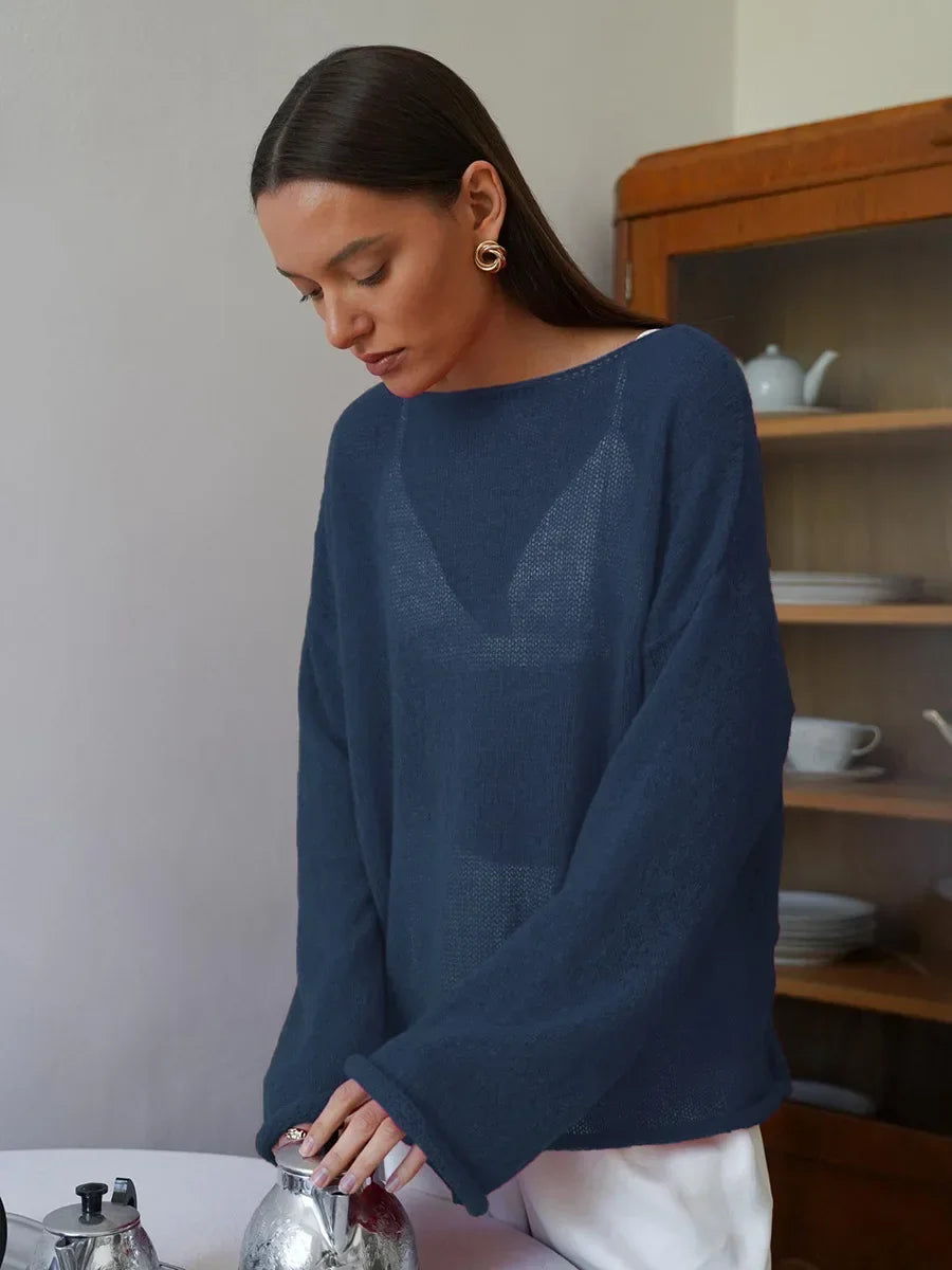 Sheer Hollow Knit Sweater
