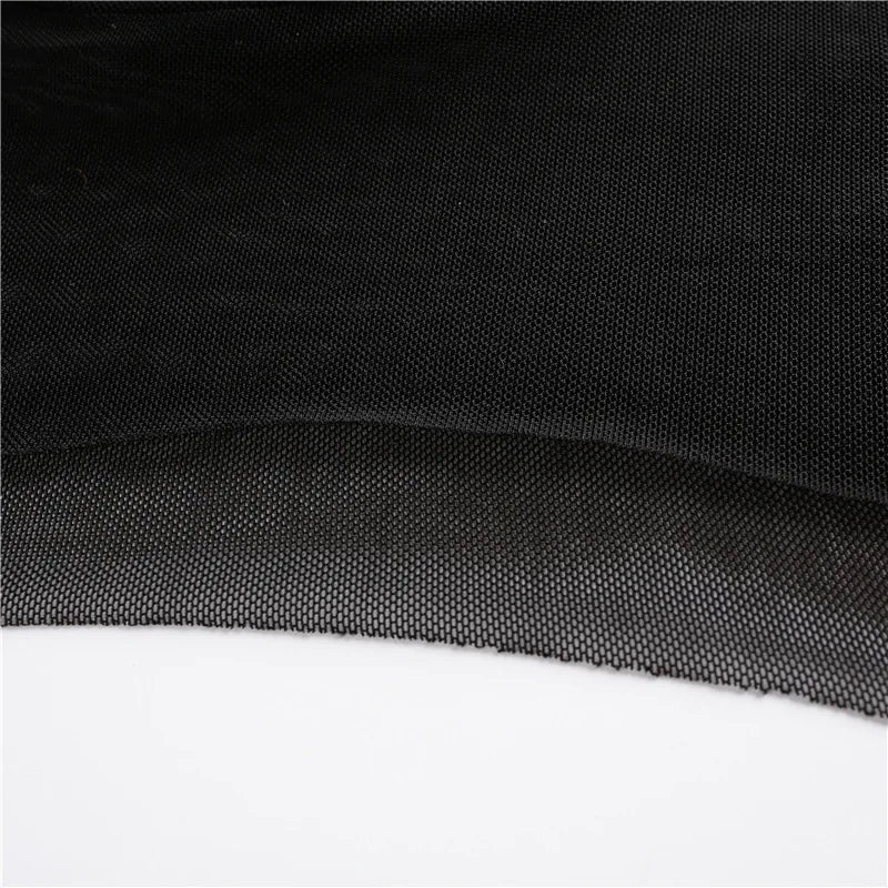 Sexy Women Crop Top Mesh Sleeve T-Shirt Sexy Tops Hollow Out Transparent Tops Ladies T Shirt Black Top Casual T-shirt Tee Shirts