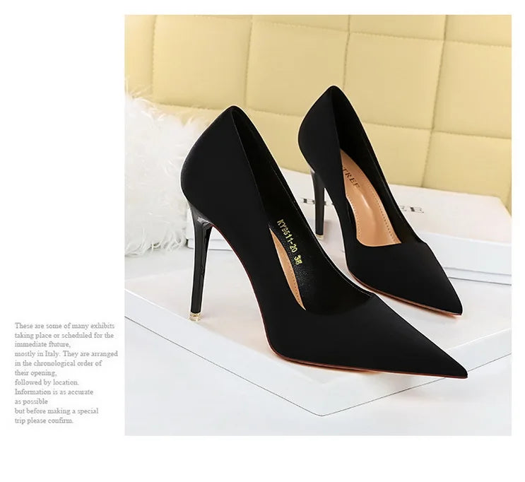 Elegant Purple Satin High Heel Stiletto Pumps for Women