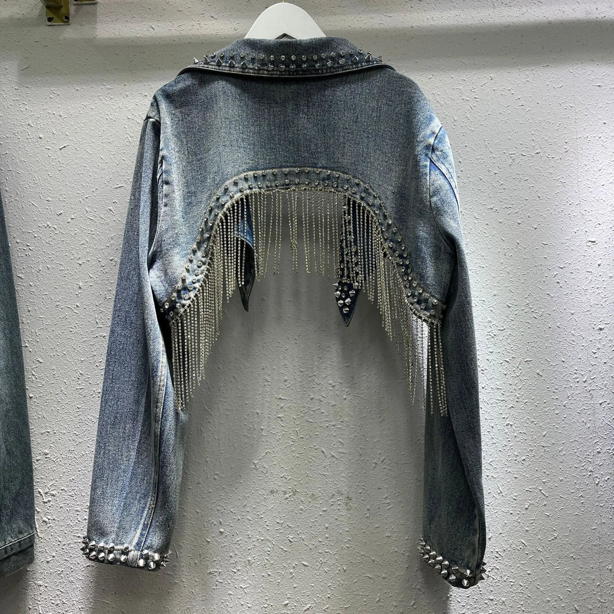 Tassel Trim Denim Jacket for Women