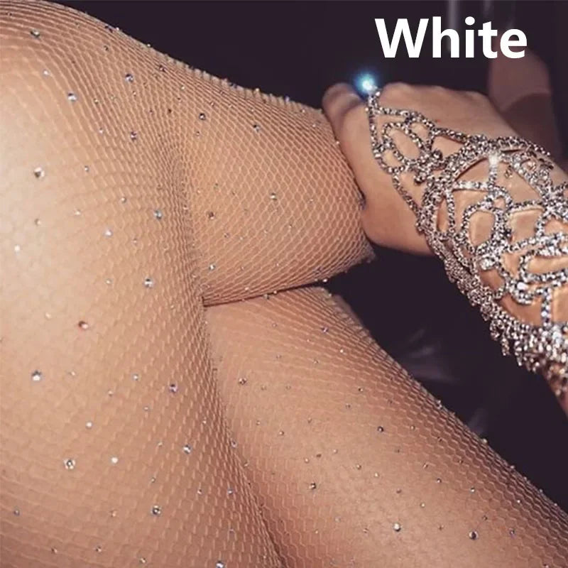 Stylish Rhinestone Mesh Fishnet Pantyhose for Women