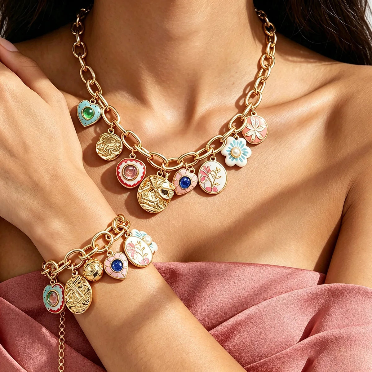 Medieval Enamel Jewelry Set