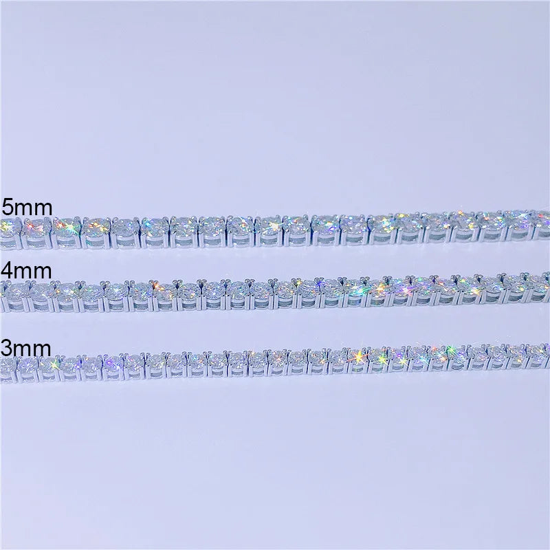 Full Moissanite Sterling Silver Tennis Bracelet for Women